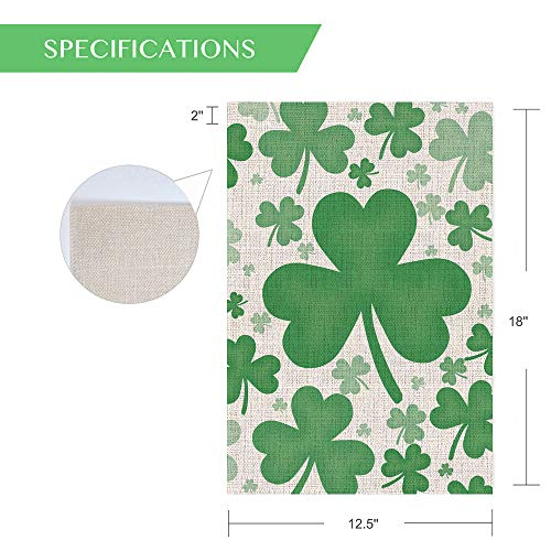 Bravilan St. Patrick's Day Garden Flag Vertical Double Sided Irish Green Shamrock Garden Flag, St Patricks Day Holiday Yard Home Outdoor Decoration 12.5 X 18 Inch #TOP1