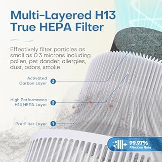 Purificateurs d'air pour chambre à coucher, maison, filtre HEPA H13 avec éponge parfumée pour fumée, allergies, pollen, squames d'animaux, odeurs, poussière, purificateur d'air portable pour chambre à