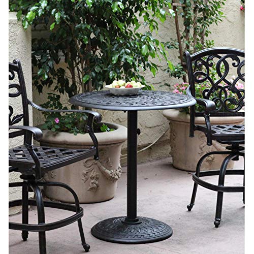Darlee Santa Monica 3 Piece Cast Aluminum Counter Height Patio Bar Set