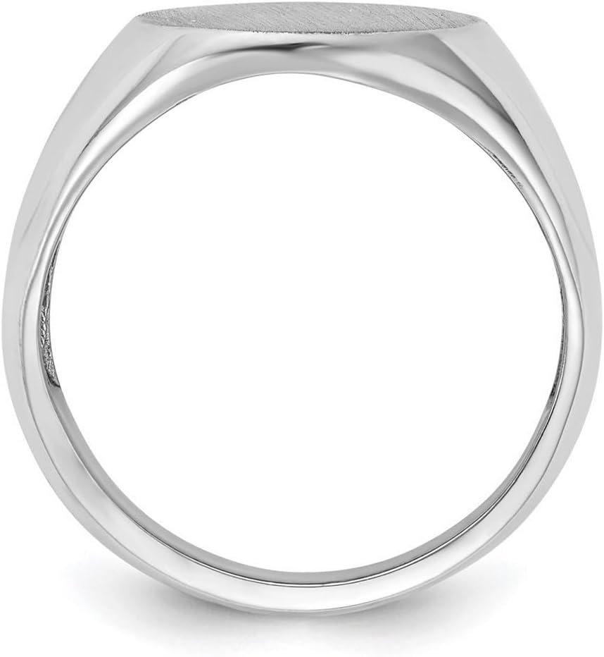 JewelryWeb 14k White Gold Polished Signet Ring Size 10 Ring for Women - Image 3
