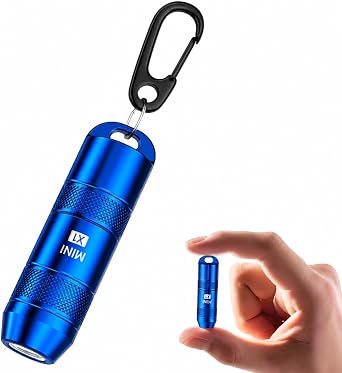 Mini Keychain Flashlight, Pocket EDC Flashlight with Magnetic Base Blue