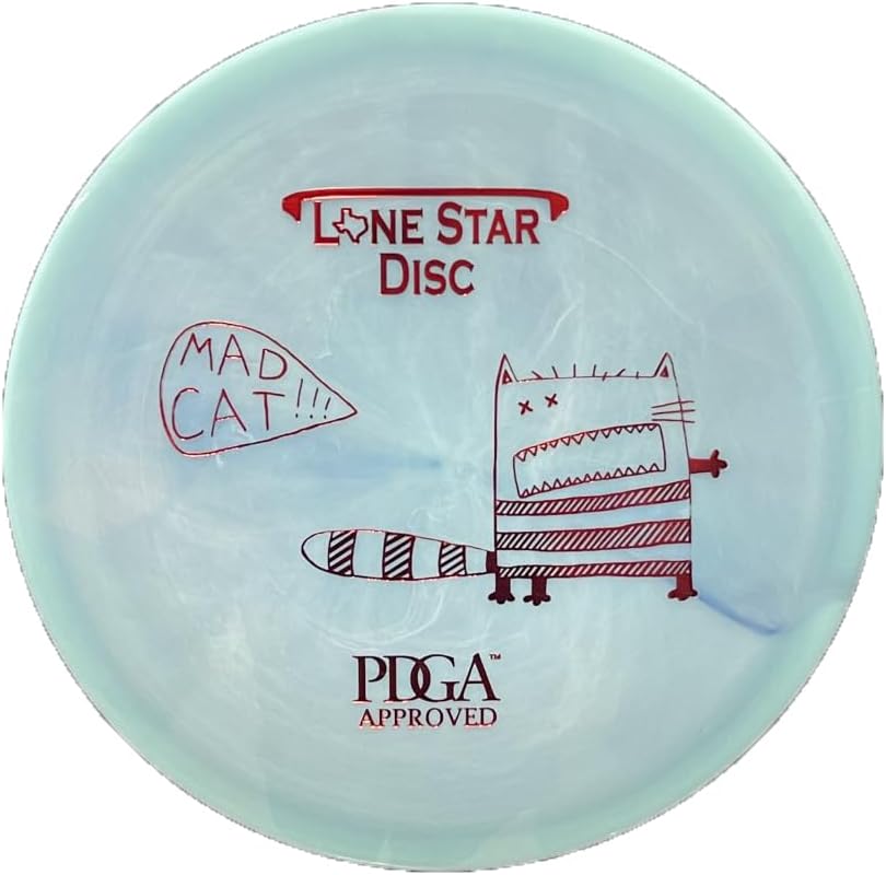 Lone Star Disc Alpha Mad Cat | Overstable Disc Golf Fairway Driver | Durable & Smooth Premium Plastic | Great for Forehand and Backhand Shots | Colors May Vary
