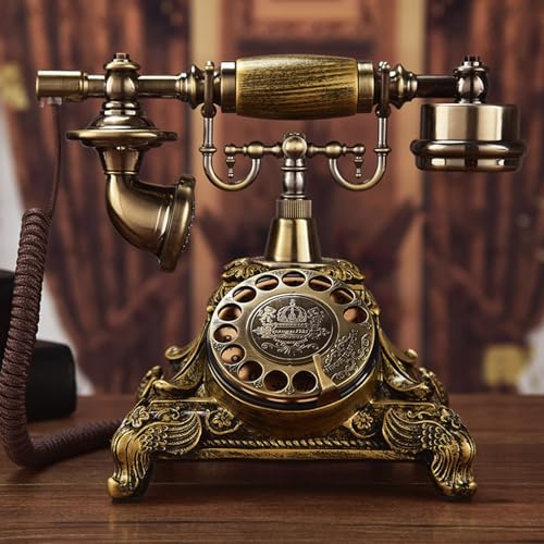 Téléphone fixe filaire rétro antique vintage analogique avec sonnerie mécanique HJMMWT