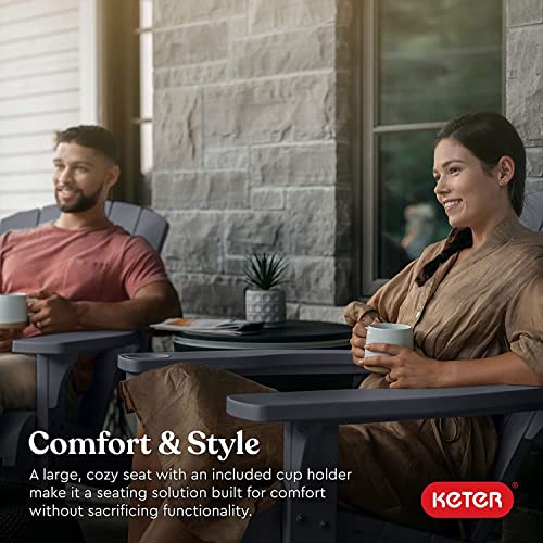 ケター アルパインチェアー 1脚 Keter ALPINE ADIRONDACK CHAIR ガーデンチェア ローチェア (ブラック) 9枚目