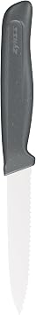 Zyliss Serrated Paring Knife German Stainless Steel Blade with Sustainable Wheat Straw NonSlip Handle Blade Guard Included Dishwasher Safe 3.9 inches - Gray