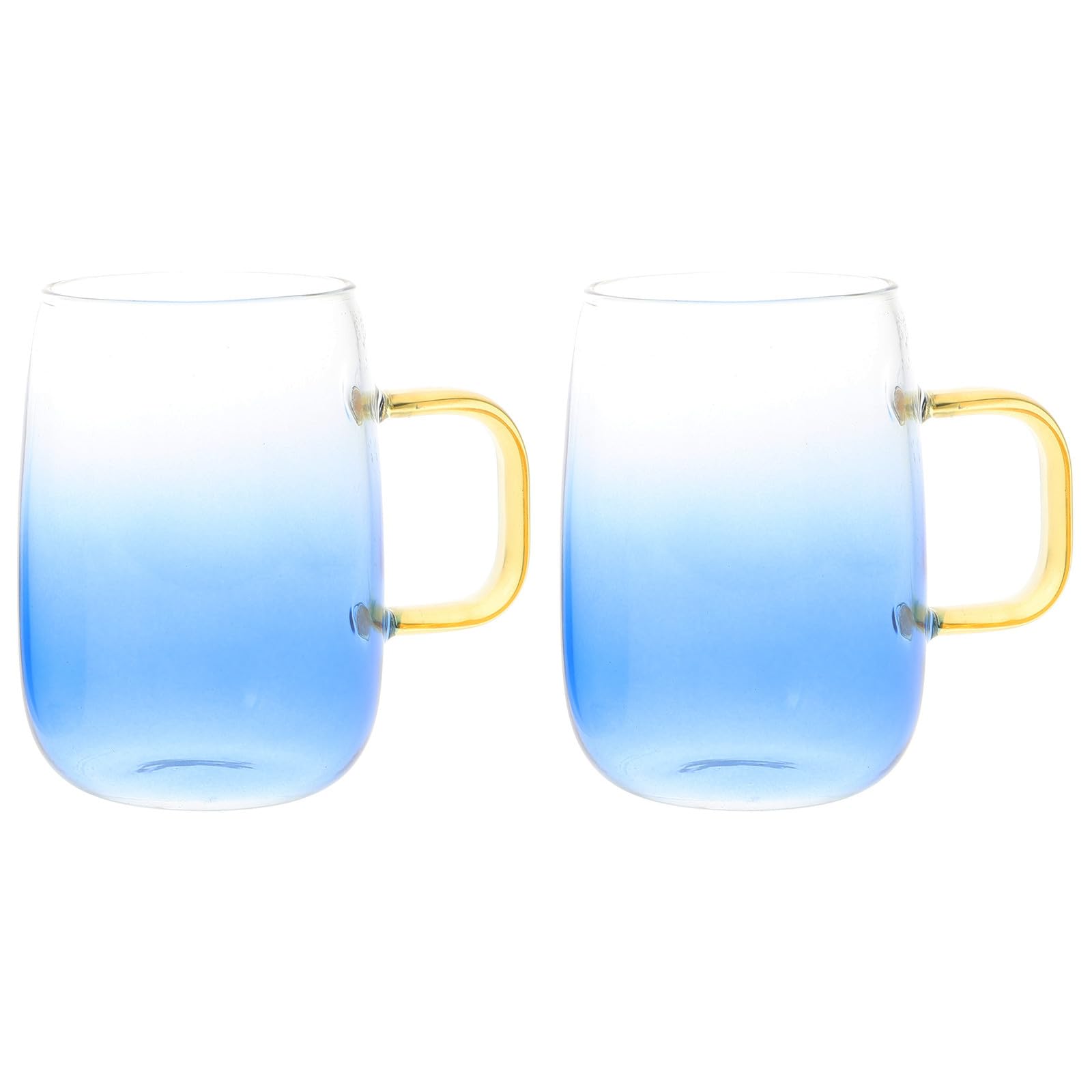 2 Tazas de Vidrio de Borosilicato Azul con Mango Ergonómico Toyvian de Mesa