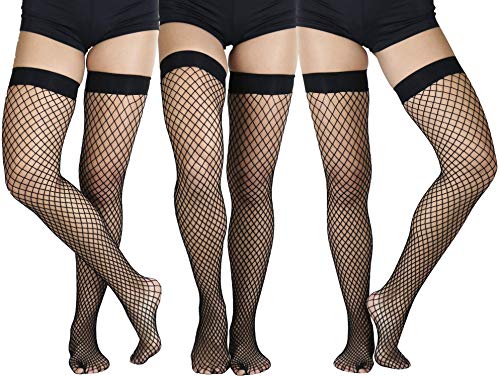 Image of ToBeInStyle Womens Versitile and Stylish Every-day Fishnet Thigh Highs