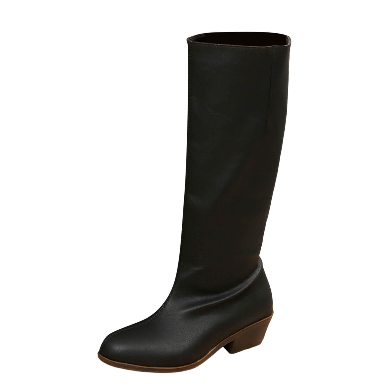 Botas por Encima de la Rodilla Botas Altas hasta la Rodilla para Mujer, con Punta Cuadrada y tacón Grueso.