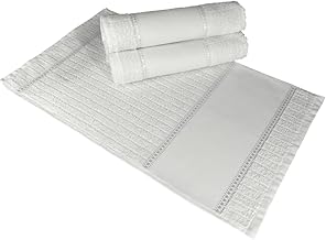 Kit 6 Toalha Lavabo Canelada Barra Pinte e Borde (Branco)