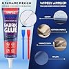 YAFLC Colla per Tessuti 75ml, Colla per Tessuti Resistente ai Lavaggi, Adesivo per Tessuto per Stoffa Cotone, Pelle, Flanella, Denim, Poliestere