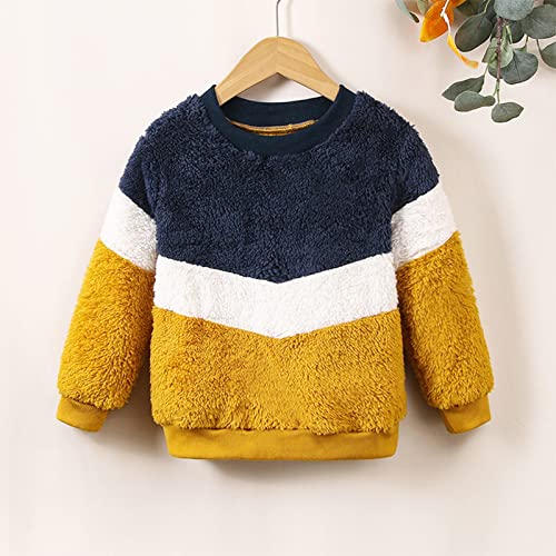 Moletom infantil para meninos e meninas com capuz Color Block de lã manga curta com capuz para crian