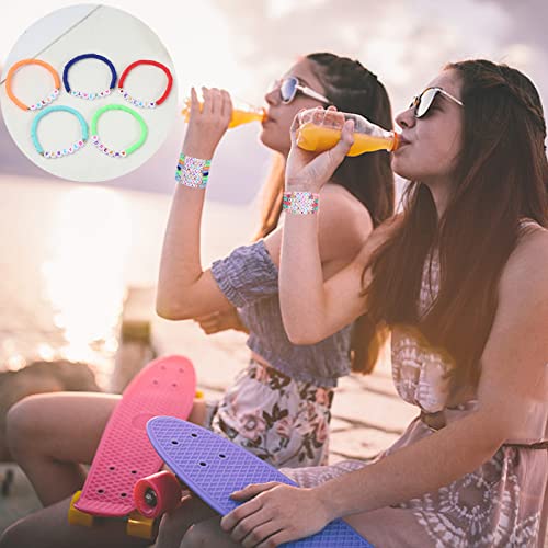 Cooluckday Colorful Surfer Bracelets For Women Girls Clay Bracelet Stackable Rainbow Friendship Bracelet Beaded Stretch Bracelets Layering Friendship Bracelet Boho Summer Beach Jewelry 24Pcs #TOP6