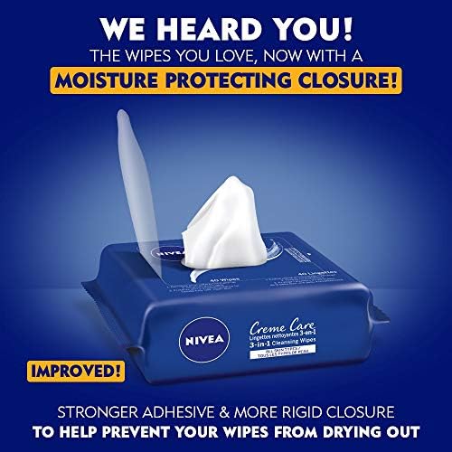 NIVEA Creme Care Facial Cleansing Wipes (40 Wipe Pack), Makeup Remover