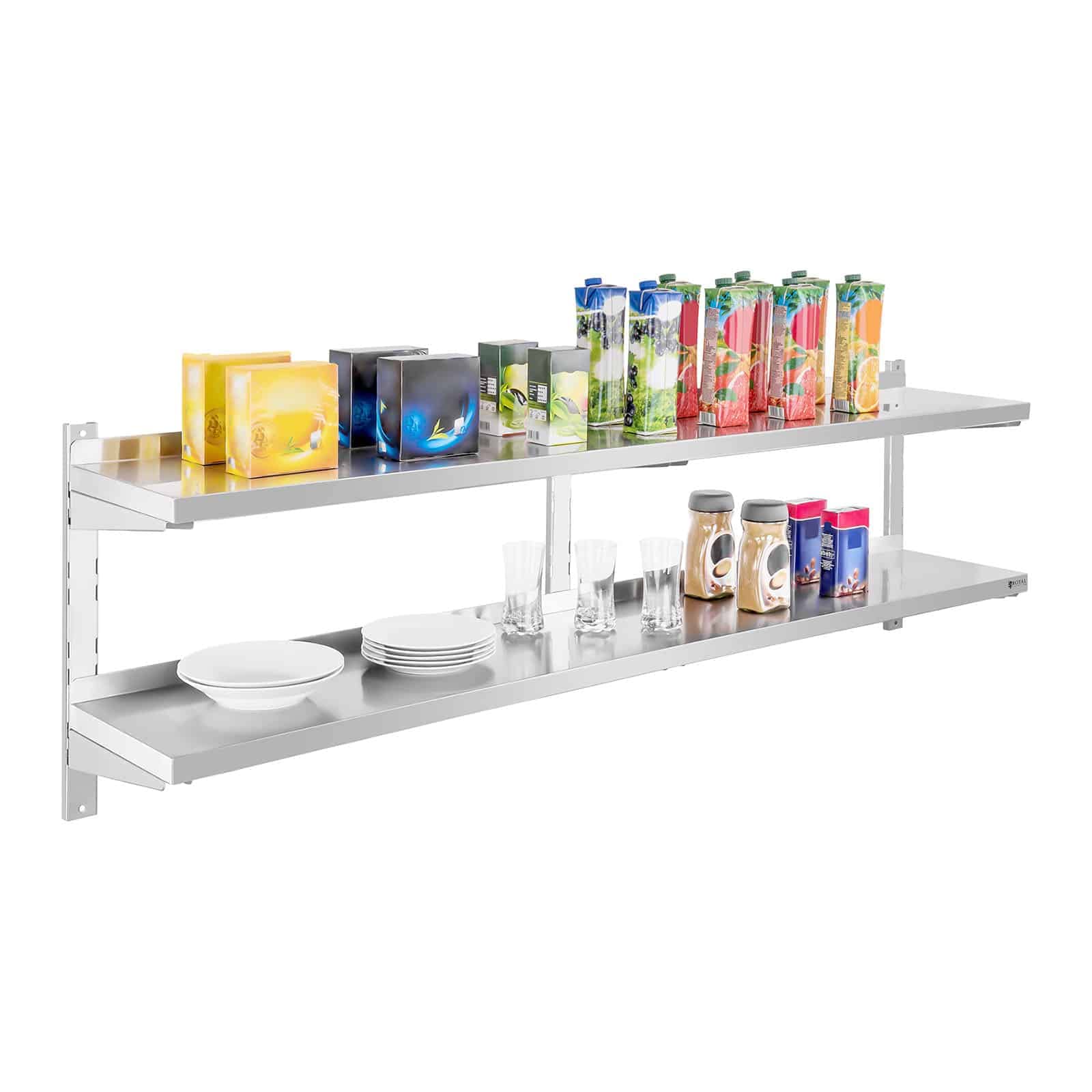 Royal Catering - RCWR-180.2 - Estante metálico para Cocina - 2 baldas - 180 cm