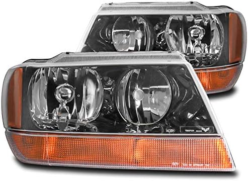 Replacement Chrome Headlights Headlamps For 1999-2004 Jeep Grand Cherokee