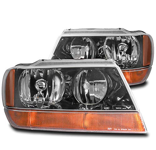 ZMAUTOPARTS Replacement Black Headlights Headlamps For 1999-2004 Jeep Grand Cherokee