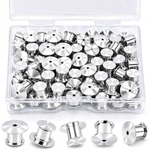 35PCS Locking Pin Backs Metal Pin Back Locking Pin Keeper Clasp for Backpacks Pin Holder for Craft Making Enamel Pins Badge Accessories