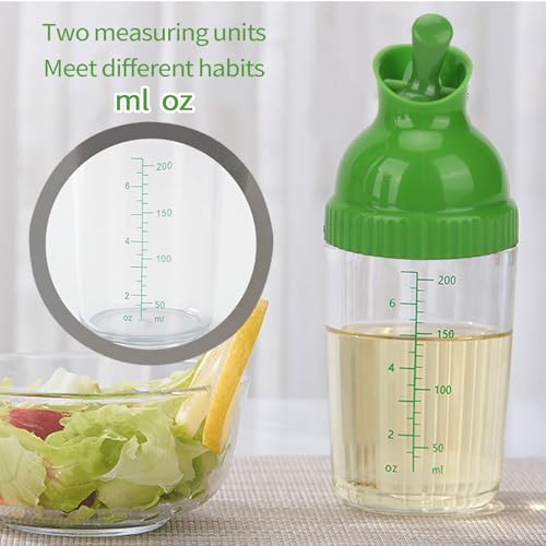 VINGVO 200ml Salad Dressing Container, Condiment Bottles, Salad Dressing Bottles Salad Dressing Shaker Prevent Leakage Salad Dressing Jar with Lid - Thumbnail 2