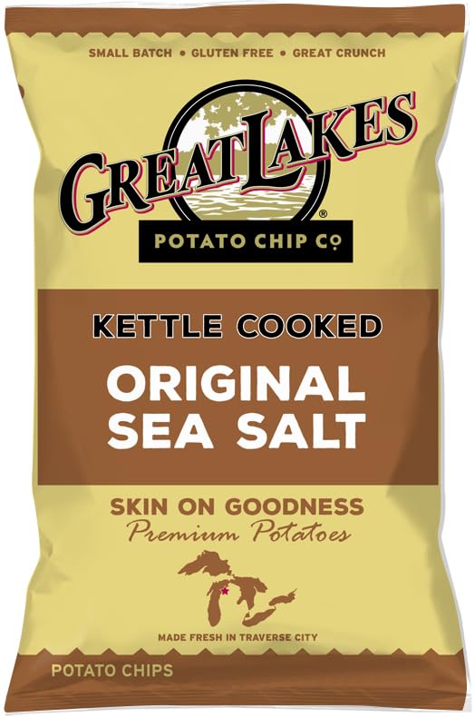 Miniatura 3 de SUPERDEALS - Patatas fritas cocidas Kettle de Great Lakes, paquete económico incluido por SUPERDEALS  Bolsa de 1.375 onzas  Sal marina original