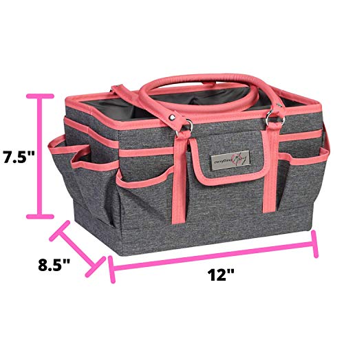 Everything Mary Craft Bag Organizer Tote, Coral - Storage Art Caddy for Sewing & Scrapbooking - Crafts Supply Carrier w/Handle for Supplies & Tools - Organization for School, Medical, Office
