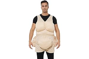 EraSpooky Adult Unisex Fat Suit Funny The Old Chubby Halloween Costume Accessories