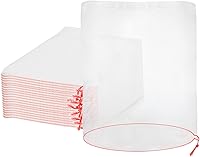 Vista 24 de Bolsas de protección de frutas para árboles frutales, 50 bolsas de red de uva de 8 x 12 pulgadas con cordón, cubierta reutilizable de malla
