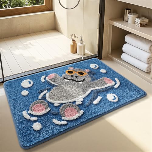 Ankah Animal Bath Mat, Cute Cartoon Bathroom Rug, Comfort Rug,