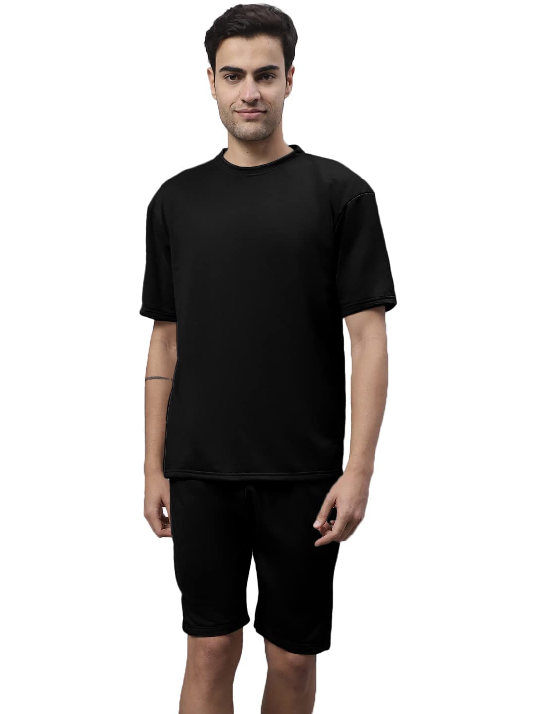 NOTWILD Men's Loose fit Drop Shoulder Oversized T-Shirt with Boxer