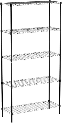 Miniatura 6 de NChanmar Estantería de alambre de 5 niveles, estantes de metal, estante de almacenamiento de metal resistente, NSF, altura ajustable para el hogar,