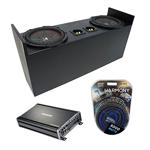 Compatible with 1987-2006 Jeep Wrangler YJ TJ Kicker Bundle CompR CWR10 Dual 10