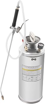 Stainless Steel Sprayer,1.5 Gallon Steel Hand-Pump Sprayer with Pressure Gauge Hose Adjustable Nozzle,3.9 inch Reinforced Hose Garden Weed Sprayer for Gardening,Lawn,Yard,Car Cleaning 2 Gallon