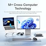 RAPOO MT750Plus Ergonomic Wireless Mouse, Multi-Device Bluetooth Mouse (BT5.0+2.4GHz), Upgraded with M+ Cross-Computer Tech, On-Board Memory, USB-C Charge, Receiver Slot, Crisp Clicks, 90-Day Battery