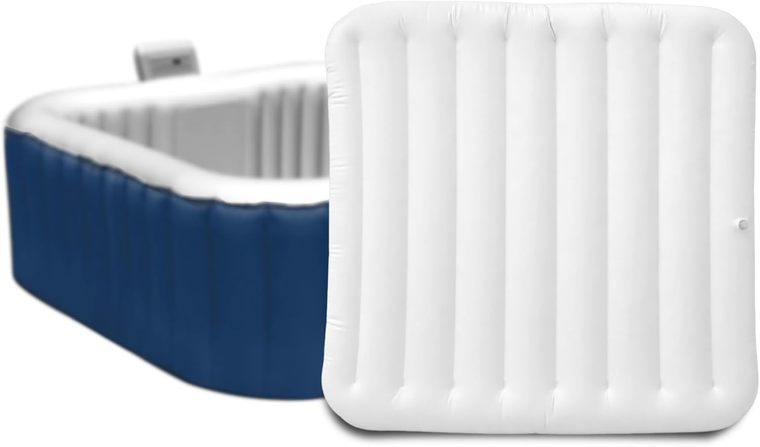 Inflatable Hot Tub Cover for Square Spa, 43.3 in / 110 cm Insulated Inflatable Lid, Heat Retention & Energy Saving Spa Cushion, Dust & Rain Protection, Fits 4-Person Square Hot Tubs