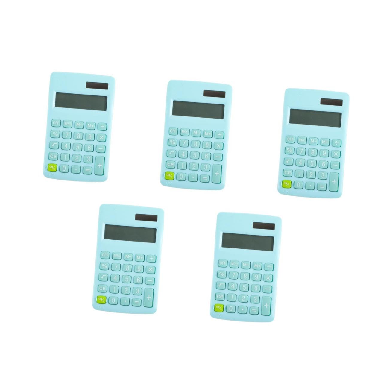 NUOBESTY 5 Piezas Calculadora Adorable de Dual Alimentación Solar y Batería Dígitos Diseño Portátil para Aprendizaje Matemático para Estudiantes Peacock