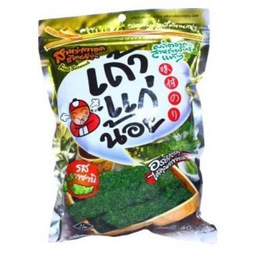 Tao Kae Noi - Crispy Seaweed with Wasabi Flavor - 6 x 1.4 oz / 40 g - Product of Thailand