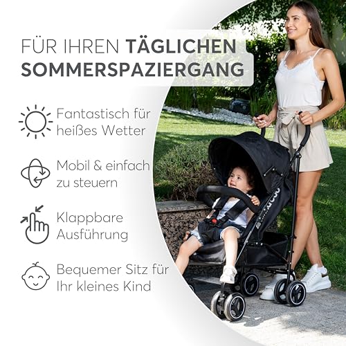 Poussette KikkaBoo BEETLE, poussette bébé jusqu'à 22 kg, pliable, légère, compacte, gris - 4