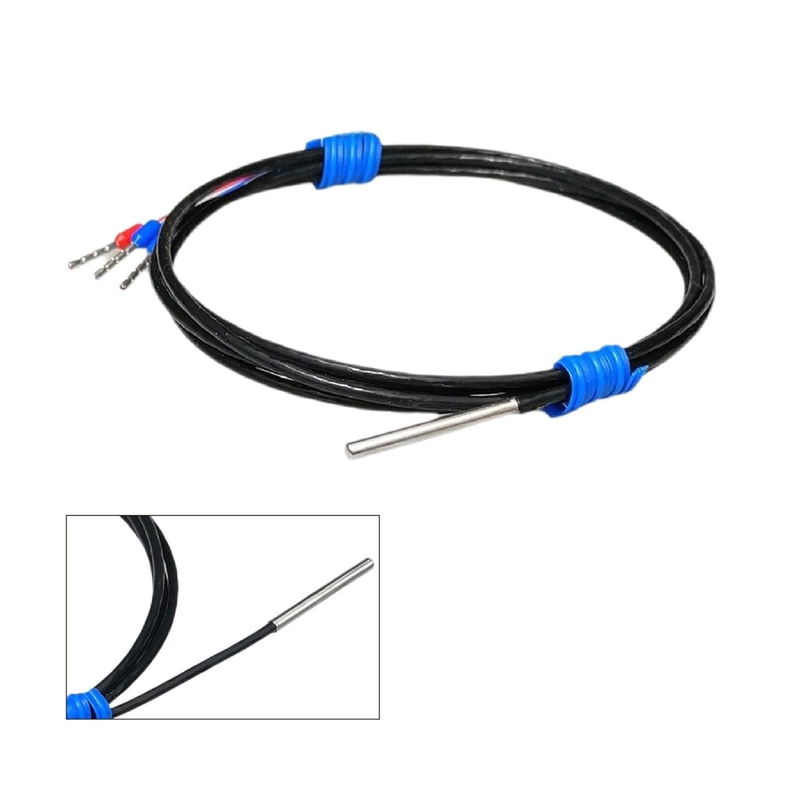 Sensor de temperatura PT100 φ1,5/2/3/4mmSonda RTD impermeable, sonda delgada de acero inoxidable en miniatura, Sensor de precisión(Probe-4-30mm-4m)