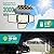 Solar Outdoor Lights - 3000LM 188 LED Motion Sensor Outdoor Lights, 4 Heads IP65 Waterproof Powered Security Flood Lights, 270°Wide Lighting Angle Wall Light with Sensors for Backyard Yard