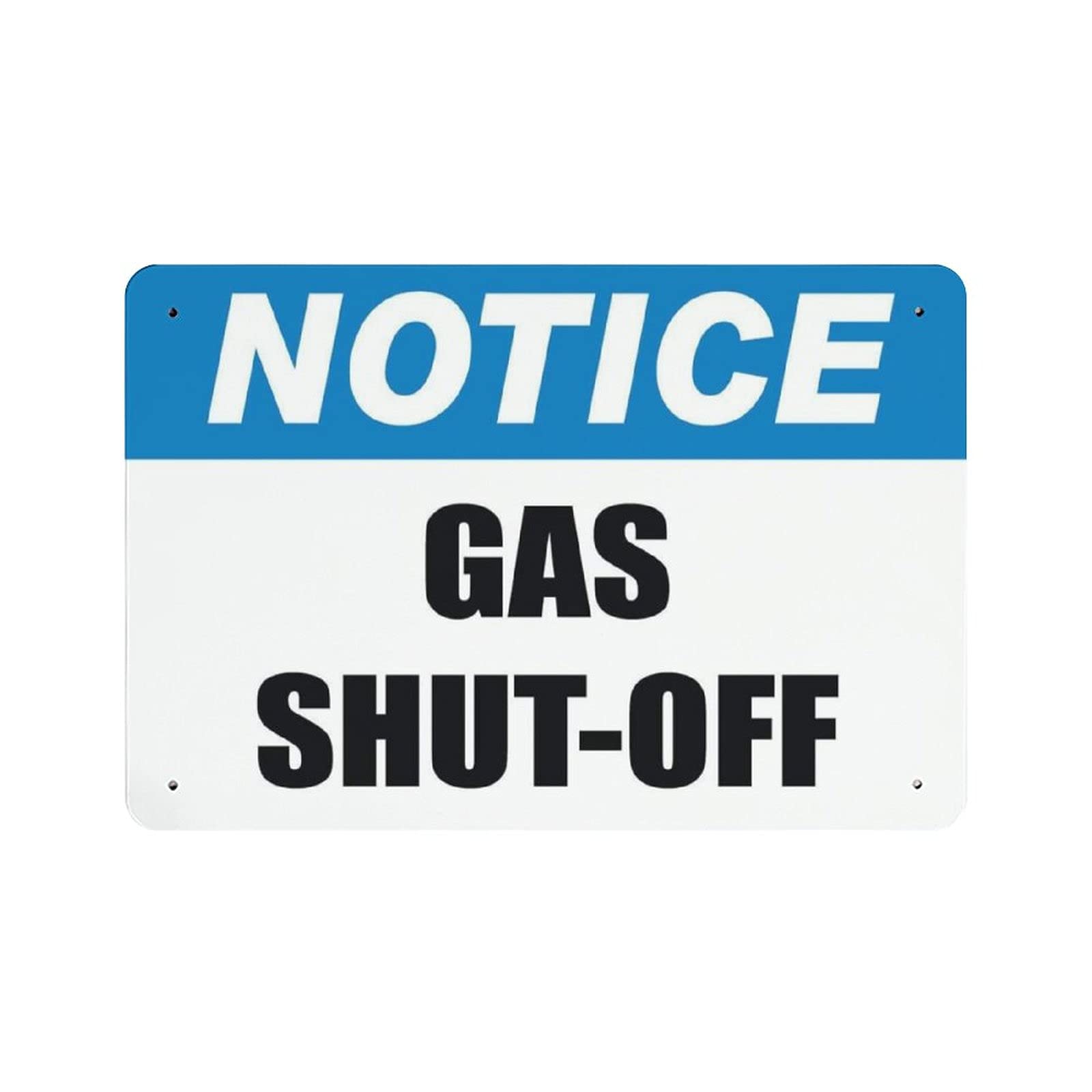 Metal Tin Sign Notice Gas Shut Off Hazard Sign Vintage Tin Poster Metal Sign Wall Decoration Country Kitchen Home Garage Decor 8"x12"