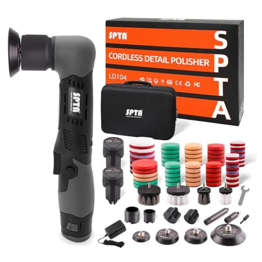 SPTA Cordless Mini Polisher, 12V Cordless Multi Polisher, Micro Cordless Scratches Killer Car Polisher RO/DA Mini Auto Machine Sets With Polishing Pad And Wool Pads for polishing, Sanding and Cleaning