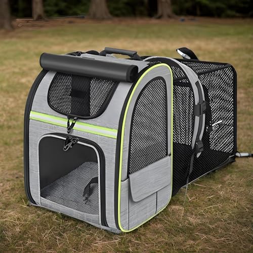 Mochila transportín para gatos y perros pequeños con panel trasero expandible 4