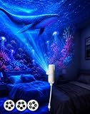 ENCOMAG Proyector de luz nocturna holográfica inteligente HD, proyector de galaxia 5 en 1, proyector de techo inteligente HD, cuello de cisne flexible de 360 grados, Plug and Play para iluminación de