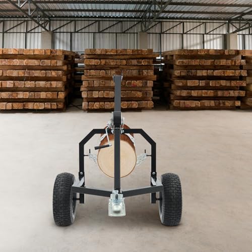 NOLANTI Remolque para Troncos, Capacidad de Carga 2000 lbs, Para Troncos hasta 24 pulgadas de Diámetro, Construcción de Acero y Hierro con Neumáticos de 16'', Remolque para Silvicultura y Construcción (Negro) miniatura 3