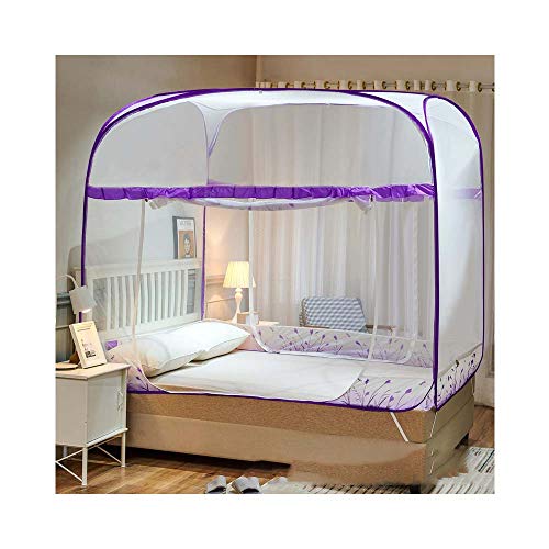 Dosel de cama extragrande con triple puerta mosquitera y diseño plegable 2