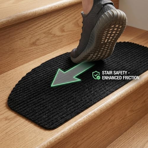 Alfombra antideslizante para escaleras con base de goma protectora de 4mm de grosor 6