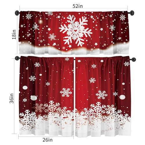 Cortinas navideñas de 52 x 18 pulgadas SUNWISHA para ventanas de casa 3