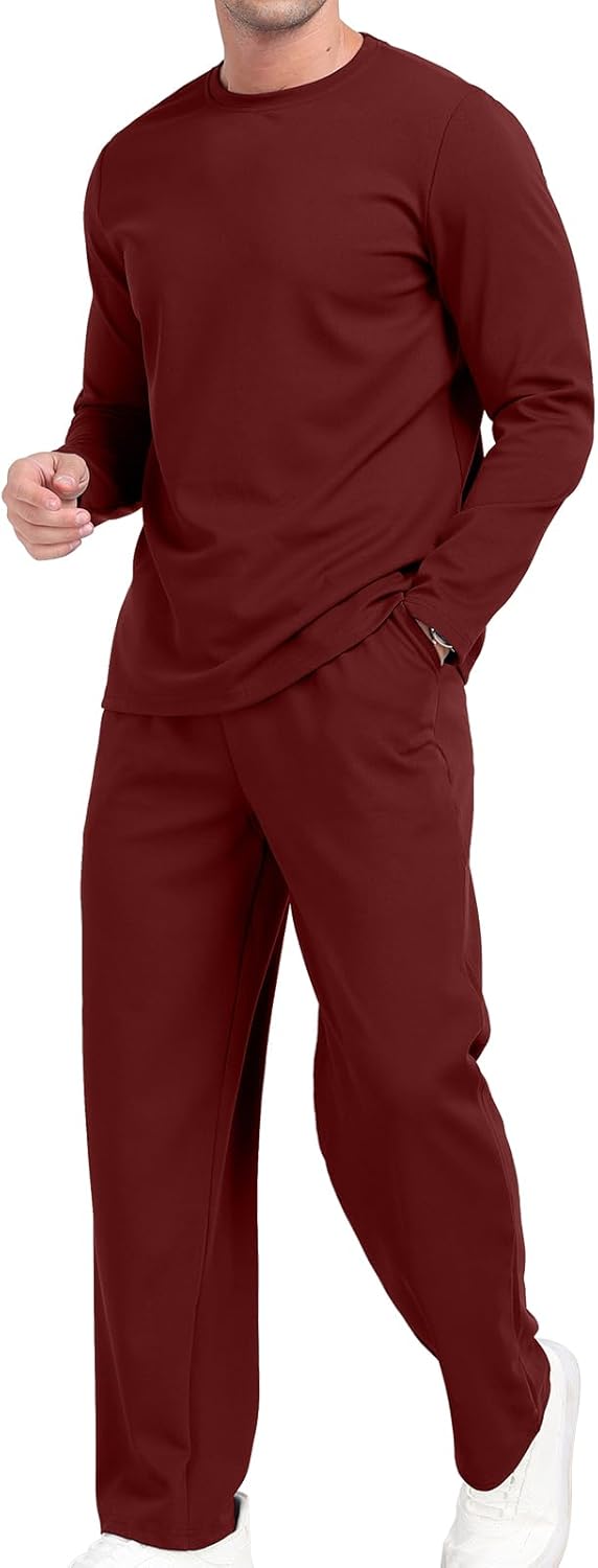 Survêtement De Jogging Pour Homme - Tenue De Loisirs - Deux Pièces - Décontracté - Col Rond - Manches Longues - T-shirt - Pantalon Long - Gym Sport - Grand Pull Respirant, Vert Kaki, XXL