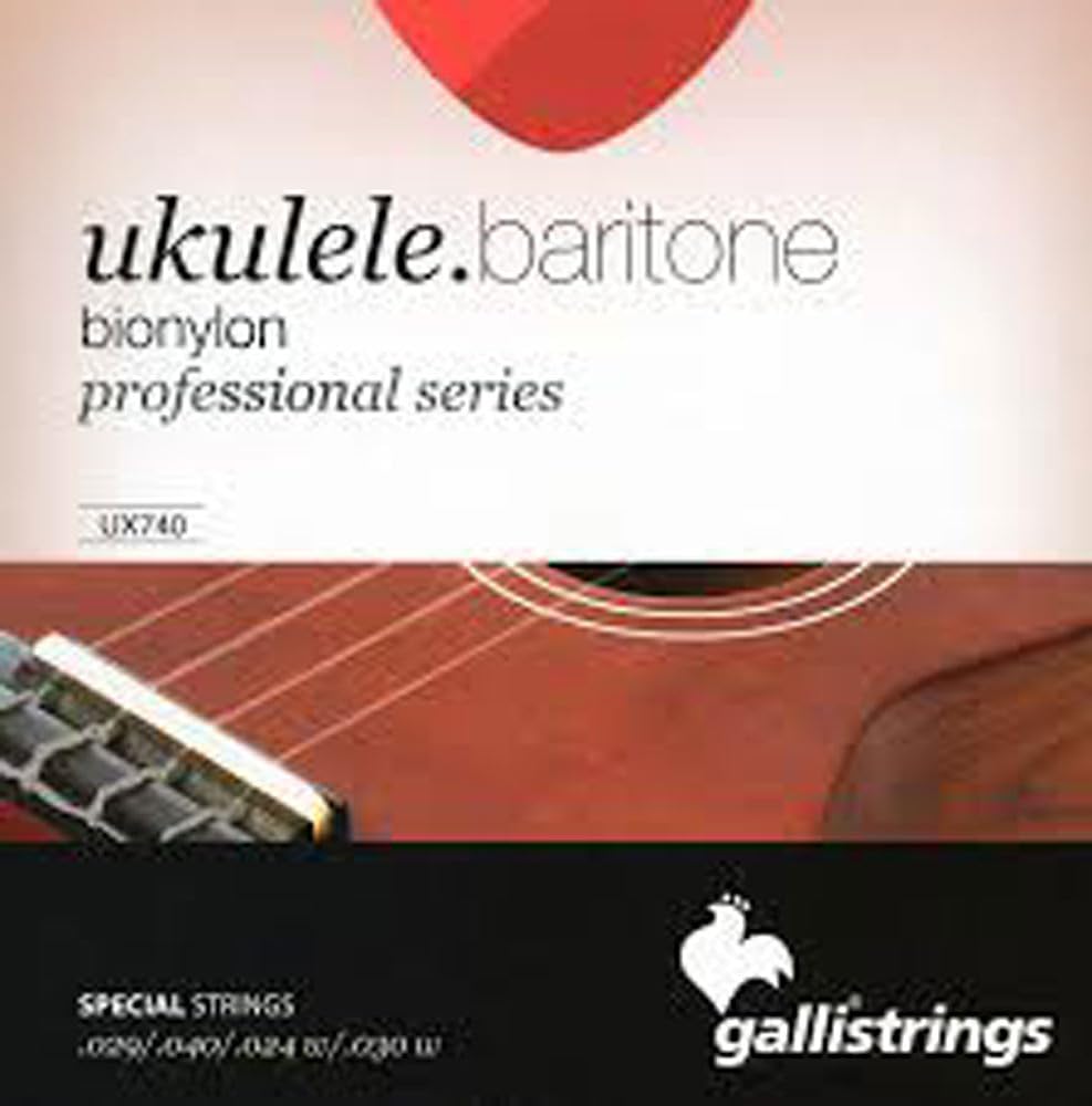 Galli Baritone Ukulele Strings, Steel, Custom Gauge 029 .040, .024w .030w