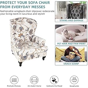 Krfoonnwingbackchaircoverslipcovers2piecestretchwingchaircoversspandexsofaarmchairnonslipfurnitureprotectorforlivingroomcolor01 Urban Country Home Decor Krfoonn wingback chair cover slipcovers 2 piece stretch wing chair covers spandex sofaarmchair non slip furniture protector for living room color01 urban country home decor