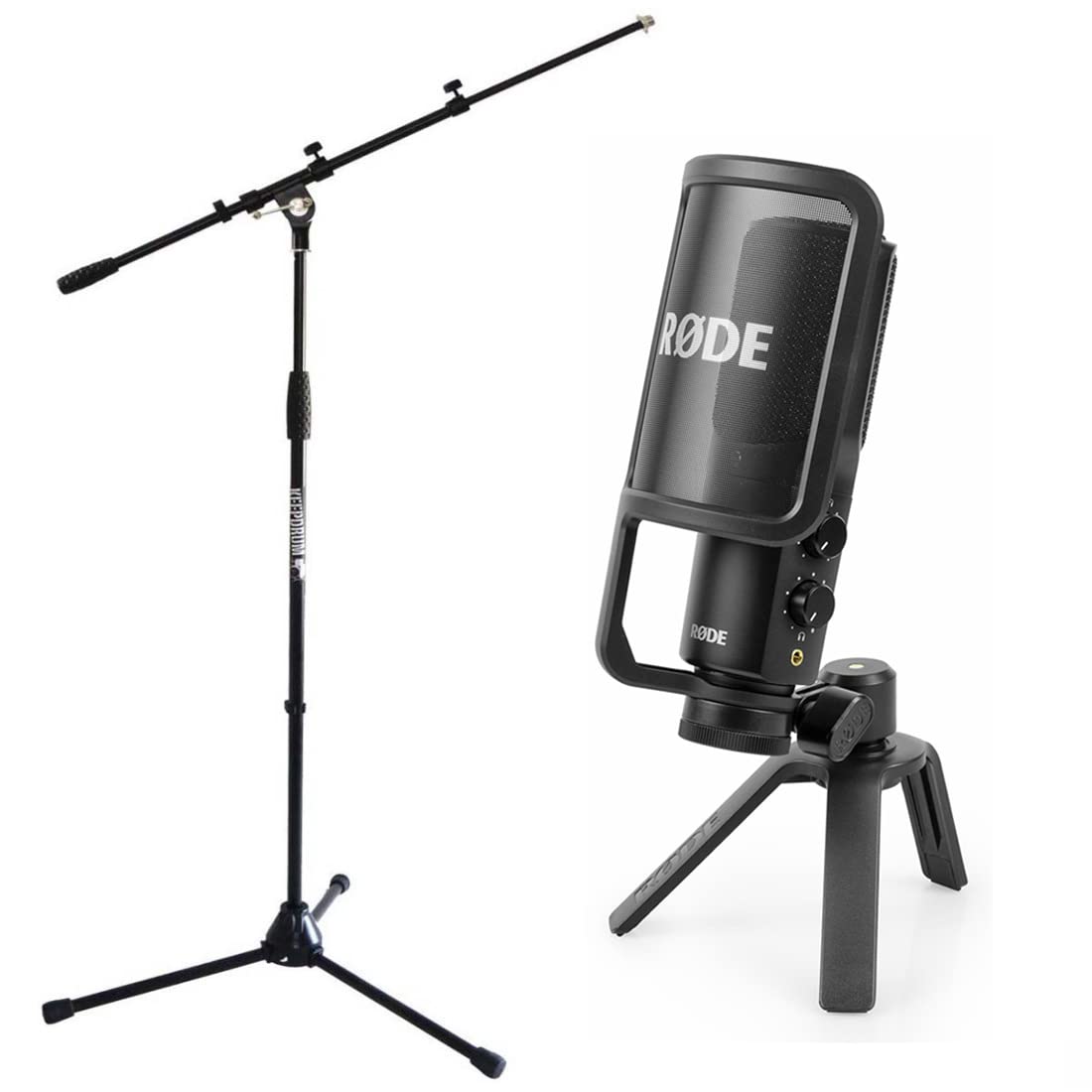 Rode NT-USB+ USB-Kondensatormikrofon + keepdrum MS106 Mikrofon-Stativ